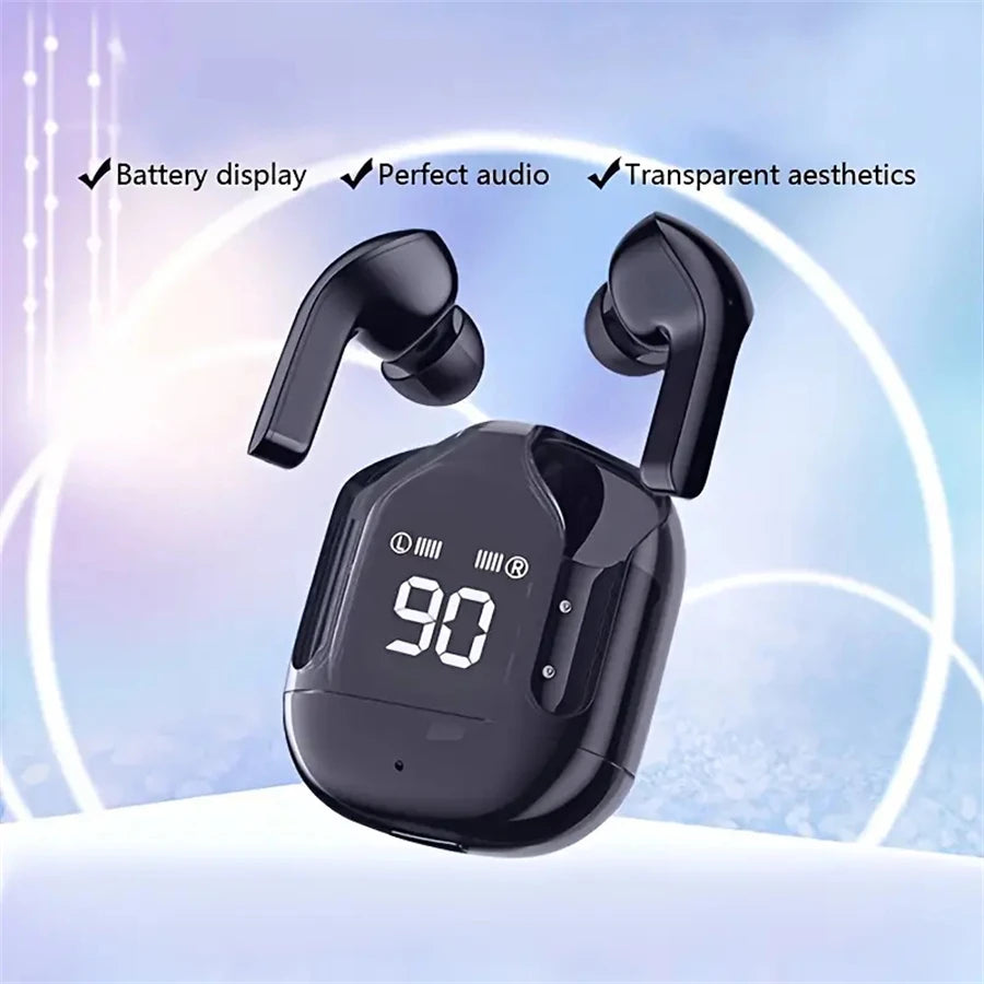 T2 Transparent Bluetooth Earphones – HIFI Sound, LED Power Display & True Wireless Freedom
