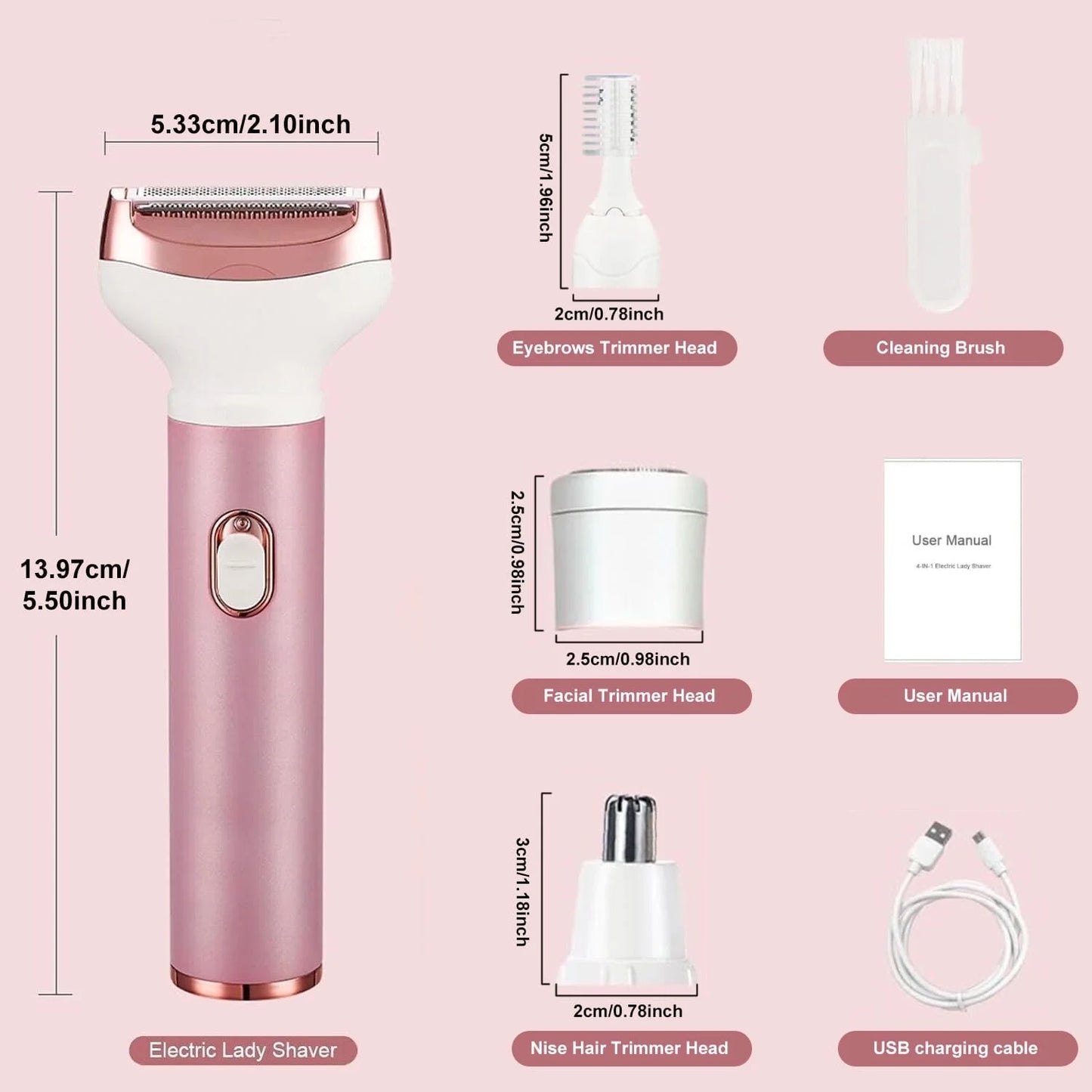 SILKTRIM 4-in-1 Precision Shaver – Painless Cordless Grooming Kit