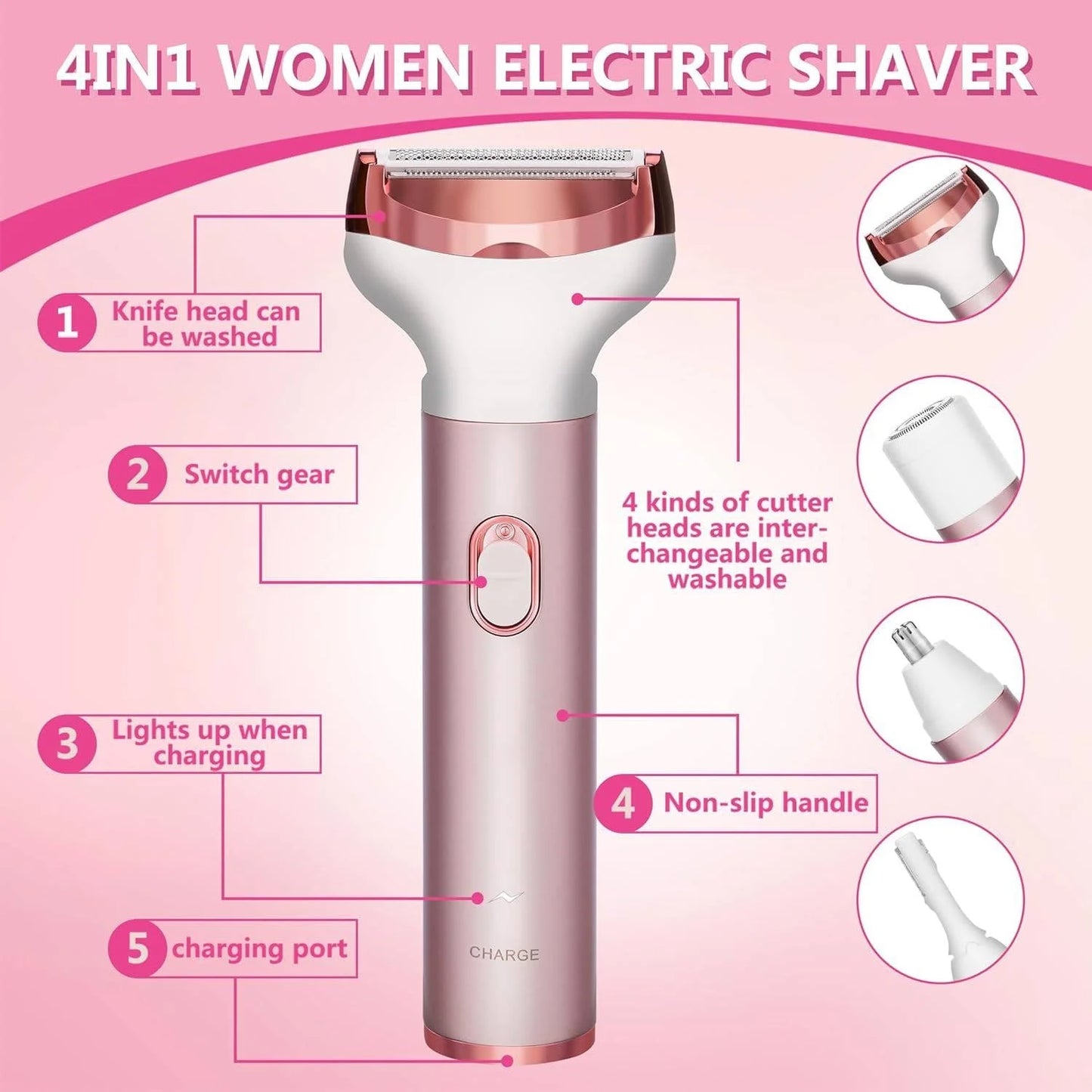 SILKTRIM 4-in-1 Precision Shaver – Painless Cordless Grooming Kit
