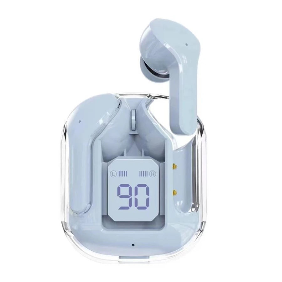 T2 Transparent Bluetooth Earphones – HIFI Sound, LED Power Display & True Wireless Freedom