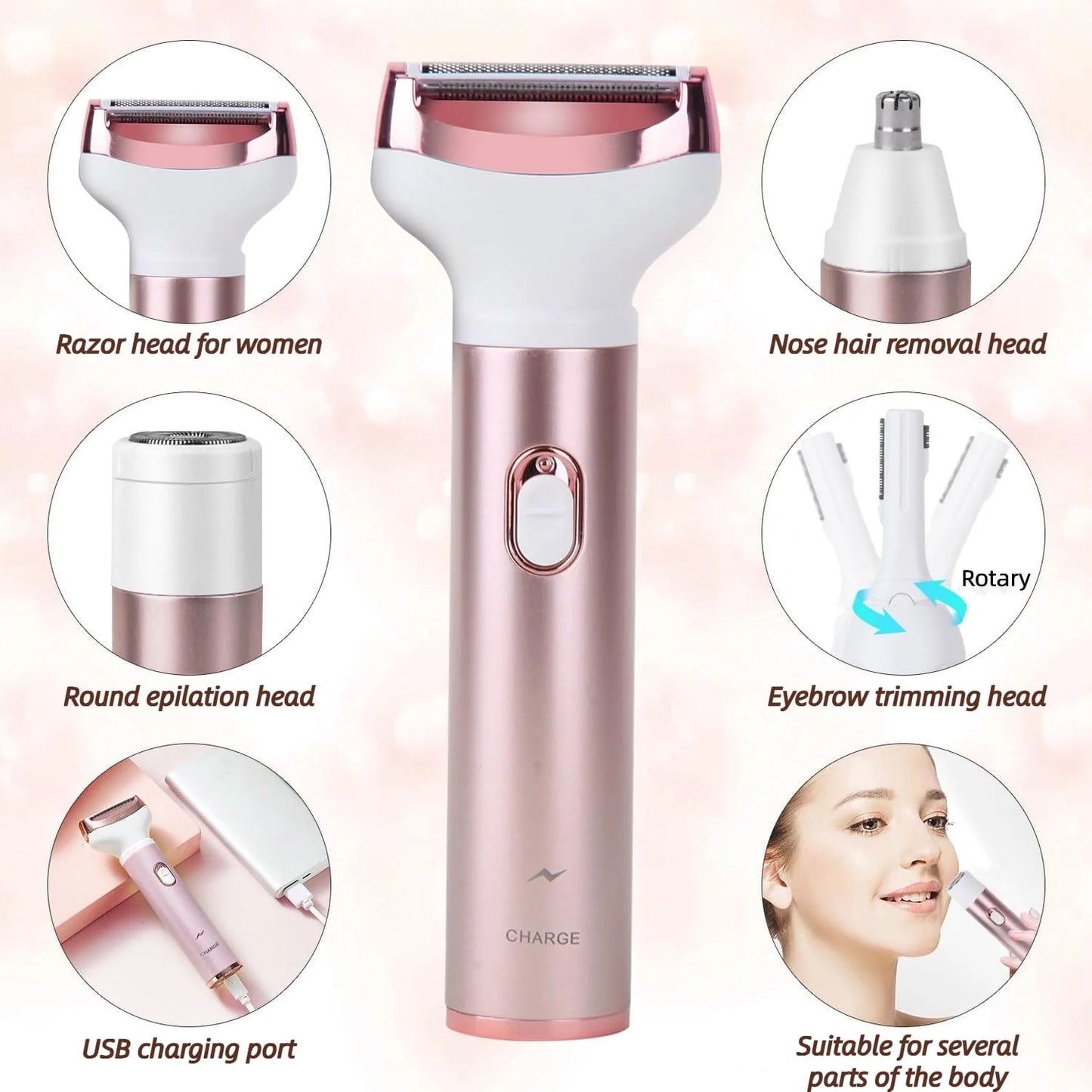 SILKTRIM 4-in-1 Precision Shaver – Painless Cordless Grooming Kit