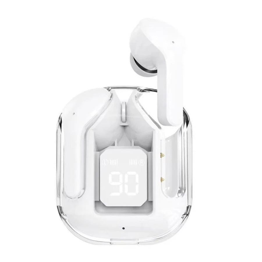 T2 Transparent Bluetooth Earphones – HIFI Sound, LED Power Display & True Wireless Freedom