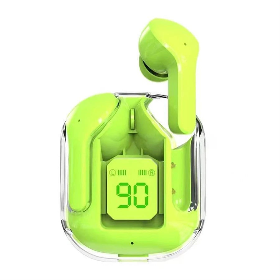 T2 Transparent Bluetooth Earphones – HIFI Sound, LED Power Display & True Wireless Freedom