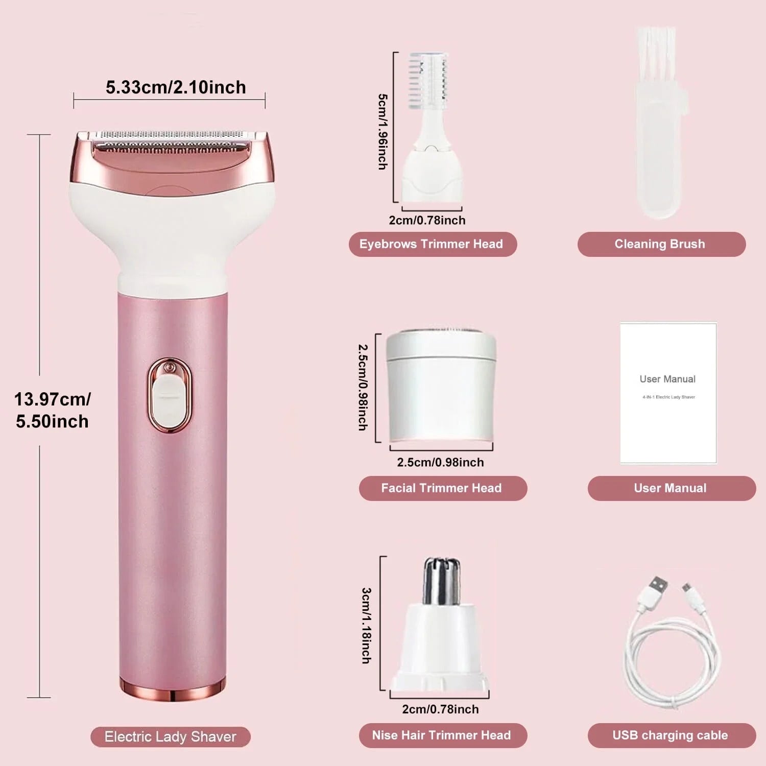 SILKTRIM 4-in-1 Precision Shaver – Painless Cordless Grooming Kit