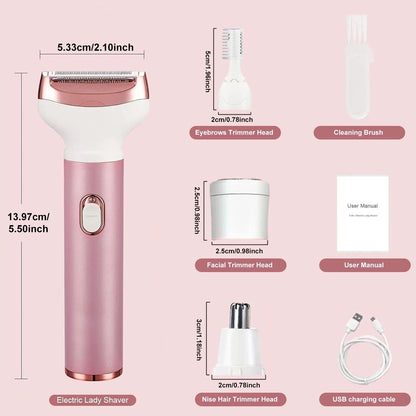 SILKTRIM 4-in-1 Precision Shaver – Painless Cordless Grooming Kit